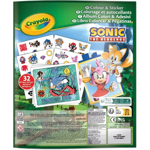 Crayola, Sonic Coloring Book 32 Pages and 4 Sticker Pages - Crayola - Image 3