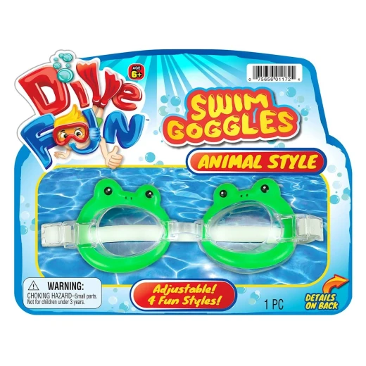 JARU, Dive Fun Animal Style Adjustable Kids Swim Goggles Neon Colors Pool and Beach Activity Swimming Accessories for Boys and Girls Ages 6 Plus Random Animal Styles - Jaru - Image 4