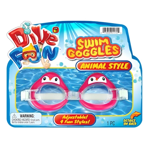 JARU, Dive Fun Animal Style Adjustable Kids Swim Goggles Neon Colors Pool and Beach Activity Swimming Accessories for Boys and Girls Ages 6 Plus Random Animal Styles - Jaru - Image 7