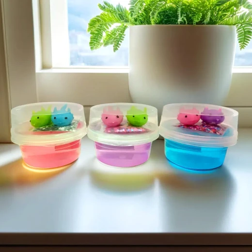 JARU, Axolotl Gel Magic Sensory Squeeze Toy with Glitter Confetti Gel Stress Relief Fidget Random Color or Style 1 Piece - Jaru - Image 6