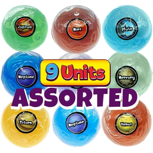 JARU, Planet Putty Galaxy Solar System Stress Slime Assorted Metallic Planets Single Pack with Collectable Bouncy Ball Educational Sensory Toy for Kids and Adults - Jaru - Image 6