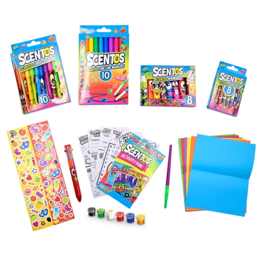 Scentos, Mega Activity Set Scented Art Kit Markers Crayons Fibre Tip Pens Paint Pots Rainbow Pen Activity Book Stickers Creative Kids Art Set Ages 3+ - Scentos - Image 2