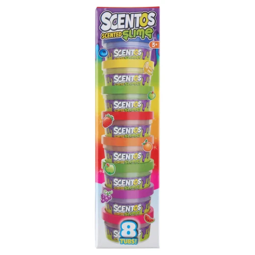 Scentos, 8 Scented Slime Mini Tubs Fruity Scents Safe Non-Toxic Kids Stretching Squeezing Sensory Play Creative Fun Ages 3+ Activity Toy Scentos, 8 Scented Slime Mini Tubs Fruity Scents Safe Non-Toxic Kids Stretching Squeezing Sensory Play Creative Fun Ages 3+ Activity Toy