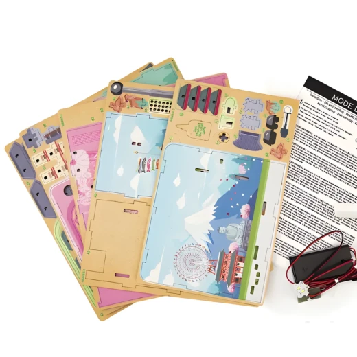 Mount Fuji 3D Puzzle Retro TV Design DIY Kit with LED Light 129 Wooden Pieces for Ages 12+ Creative Japanese Decoration - K Toys - Image 10