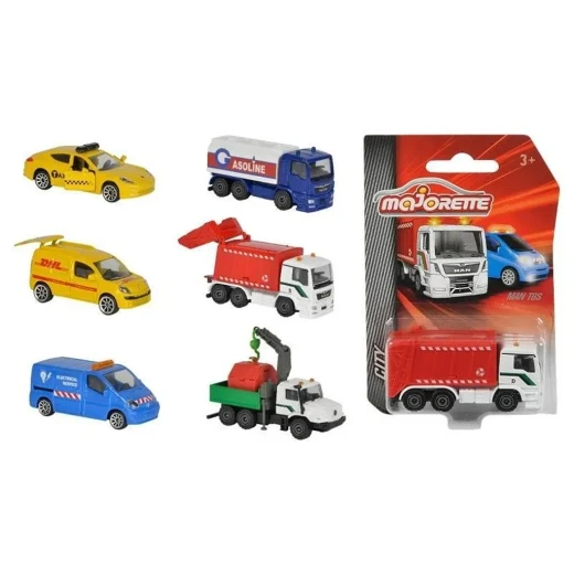 Majorette, City Cleaning Car 1:64 Diecast Metal Garbage Truck Van Lorry MAN Renault Mercedes-Benz Porsche Free Wheel 7.5cm Kids 3+ Random Model Majorette, City Cleaning Car 1:64 Diecast Metal Garbage Truck Van Lorry MAN Renault Mercedes-Benz Porsche Free Wheel 7.5cm Kids 3+ Random Model