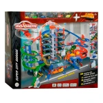 Majorette, Super City Garage Mega City Playset 7 Levels Motorized Elevators Car Wash Gas Station Helicopter Pad 6 Metal Cars Train with Wagon and 35 Parking Spaces - MAJORETTE