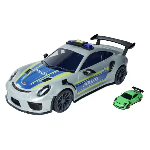 Majorette, 2-in-1 Porsche 911 GT3 RS Police Car with Light Sound Effects Storage Compartment and 1 Small Die-Cast Car - MAJORETTE - Image 3