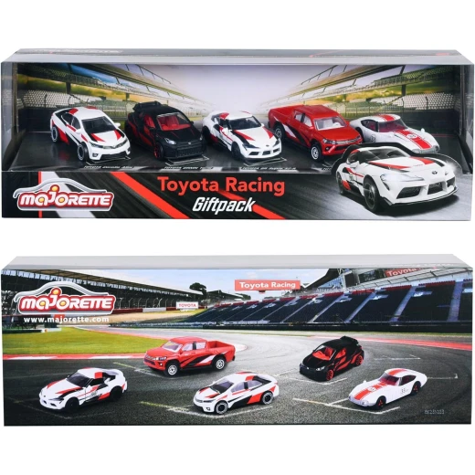 Majorette, Toyota Racing 5-Piece Gift Set 2000 GT Hilux Revo GR Supra SZ-R Corolla Altis GRMN Yaris Die-Cast Cars Red White Black - MAJORETTE - Image 10