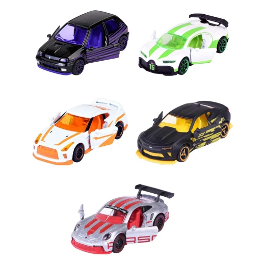 Majorette, Limited Edition 10 Diecast Cars Gift Pack 5pcs 7.5cm Renault Clio Porsche 911 GT3 Cup Nissan GT-R Bugatti Chiron Pur Sport Chevrolet Camaro 3+ - MAJORETTE - Image 3
