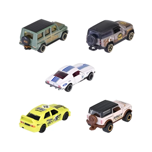 Majorette, Castheads Gift Pack 1:64 Diecast Metal Cars 5 Vehicles Mercedes-Benz G500 Land Rover Defender 90 Ford Mustang 190E Bronco Opening Doors Suspension 7.5cm Kids 3+ - MAJORETTE - Image 3