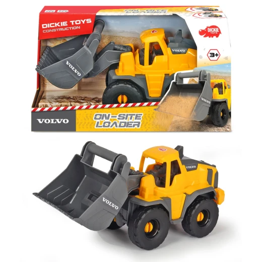 Dickie, Volvo Shovel Loader 26 cm with Manually Movable and Tiltable Front Bucket, Rolling Wheels and Detailed Open Cabin, Construction Role Play Toy for Children Aged 3 Years and Older - Dickie - Image 2