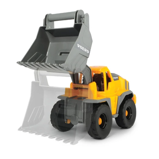 Dickie, Volvo Shovel Loader 26 cm with Manually Movable and Tiltable Front Bucket, Rolling Wheels and Detailed Open Cabin, Construction Role Play Toy for Children Aged 3 Years and Older - Dickie - Image 5