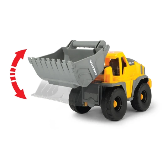 Dickie, Volvo Shovel Loader 26 cm with Manually Movable and Tiltable Front Bucket, Rolling Wheels and Detailed Open Cabin, Construction Role Play Toy for Children Aged 3 Years and Older - Dickie - Image 7