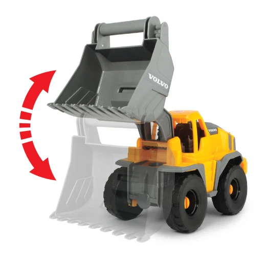 Dickie, Volvo Shovel Loader 26 cm with Manually Movable and Tiltable Front Bucket, Rolling Wheels and Detailed Open Cabin, Construction Role Play Toy for Children Aged 3 Years and Older - Dickie - Image 8