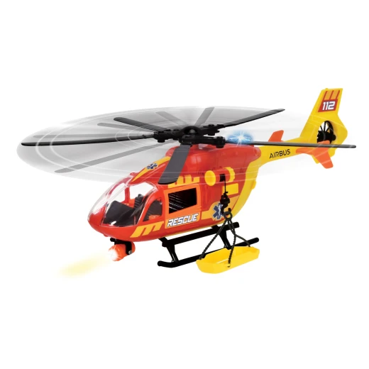 Dickie, Airbus H145 Ambulance Helicopter 1:36 Scale with Wind Up Propeller Light and Sound Effects Manual Cable Winch Rescue Stretcher Opening Doors Kids Toy Age 3+ - Dickie - Image 3