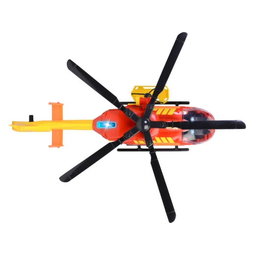 Dickie, Airbus H145 Ambulance Helicopter 1:36 Scale with Wind Up Propeller Light and Sound Effects Manual Cable Winch Rescue Stretcher Opening Doors Kids Toy Age 3+ - Dickie - Image 4