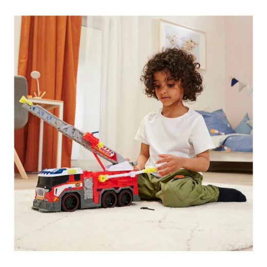 Dickie, Fire Truck Toy with Water Cannon 37.5 cm Extendable Ladder Free-Moving Gripper Arm Roof-Mounted Water Cannon Light and Sound 2 AA Batteries Included for Kids Age 3+ - Dickie - Image 12
