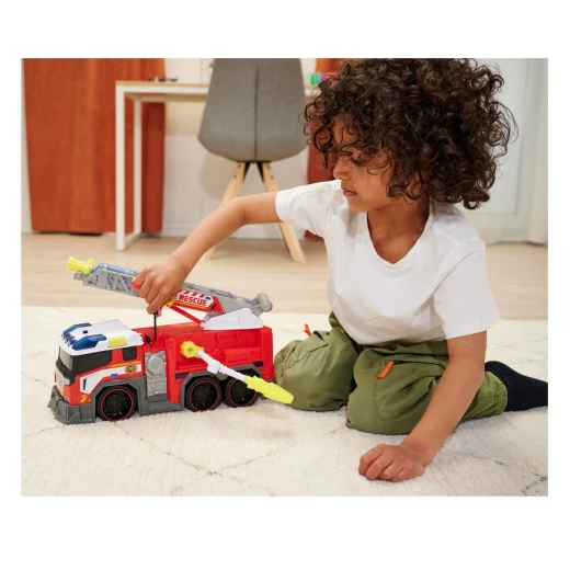 Dickie, Fire Truck Toy with Water Cannon 37.5 cm Extendable Ladder Free-Moving Gripper Arm Roof-Mounted Water Cannon Light and Sound 2 AA Batteries Included for Kids Age 3+ - Dickie - Image 13