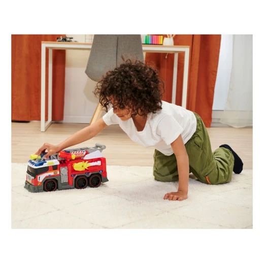 Dickie, Fire Truck Toy with Water Cannon 37.5 cm Extendable Ladder Free-Moving Gripper Arm Roof-Mounted Water Cannon Light and Sound 2 AA Batteries Included for Kids Age 3+ - Dickie - Image 14