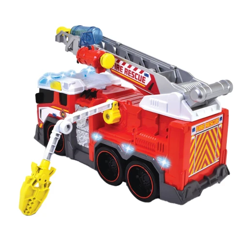 Dickie, Fire Truck Toy with Water Cannon 37.5 cm Extendable Ladder Free-Moving Gripper Arm Roof-Mounted Water Cannon Light and Sound 2 AA Batteries Included for Kids Age 3+ - Dickie - Image 4