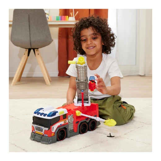 Dickie, Fire Truck Toy with Water Cannon 37.5 cm Extendable Ladder Free-Moving Gripper Arm Roof-Mounted Water Cannon Light and Sound 2 AA Batteries Included for Kids Age 3+ - Dickie - Image 9