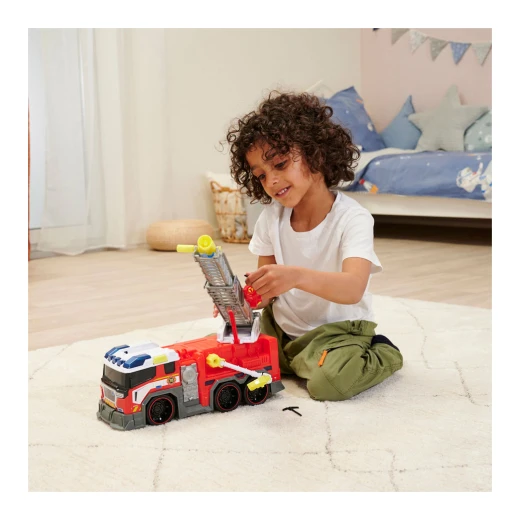 Dickie, Fire Truck Toy with Water Cannon 37.5 cm Extendable Ladder Free-Moving Gripper Arm Roof-Mounted Water Cannon Light and Sound 2 AA Batteries Included for Kids Age 3+ - Dickie - Image 11