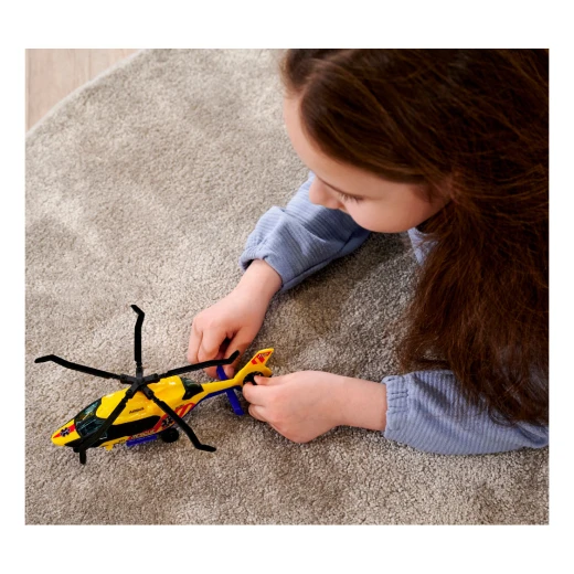Dickie, Airbus H160 Rescue Helicopter Yellow 23 cm Wind Up Propeller Push Wheel Design Official Licensed Emergency Toy for Kids Age 3+ - Dickie - Image 2