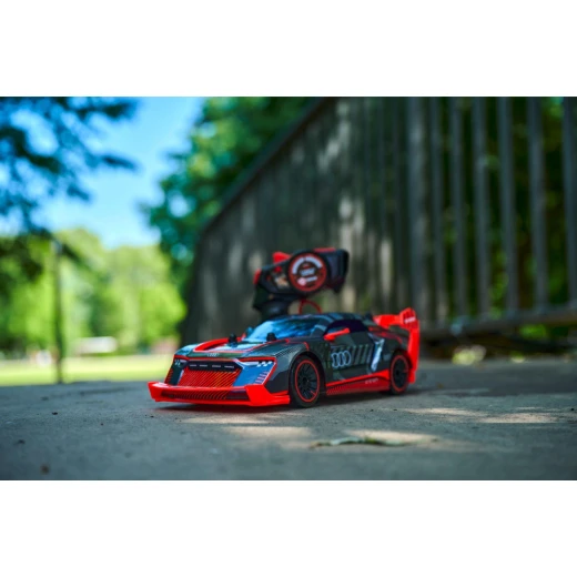 Dickie, RC Audi S1 E-Tron Quattro Drift Car with 2-Channel Remote Control 2.4 GHz, Turbo, Drift Function, Spare Wheels, Rechargeable Battery, Speed up to 12 km/h, Suitable for Children Aged 6 Years and Older, Exciting Racing Experience - Dickie - Image 3