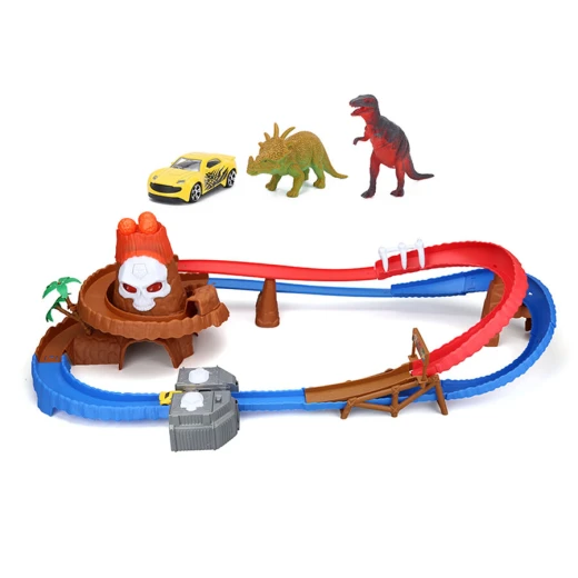 Dickie, Skull Volcano Track Set with Alloy Car and Three Dinosaurs, Lights, Sounds, Blinking Eyes and Volcanic Eruption Feature, Interactive Adventure Play for Children Aged 3 Years and Older - Dickie - Image 3
