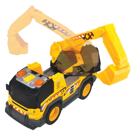 Dickie, Excavator Construction Toy 30 cm with Light and Sound Manually Movable Arm 360° Rotation Free Play Batteries Included for Kids Age 3+ - Dickie - Image 4
