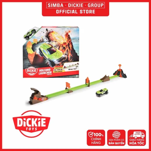 Dickie, Volcano Launcher Car Track 115 cm with Toy Car, Powerful Catapult, Flexible Tracks, Obstacles and Ramps, Volcano Eruption Effect with Falling Rocks, Adrenaline Racing Fun for Children Aged 3 Years and Older - Dickie - Image 2