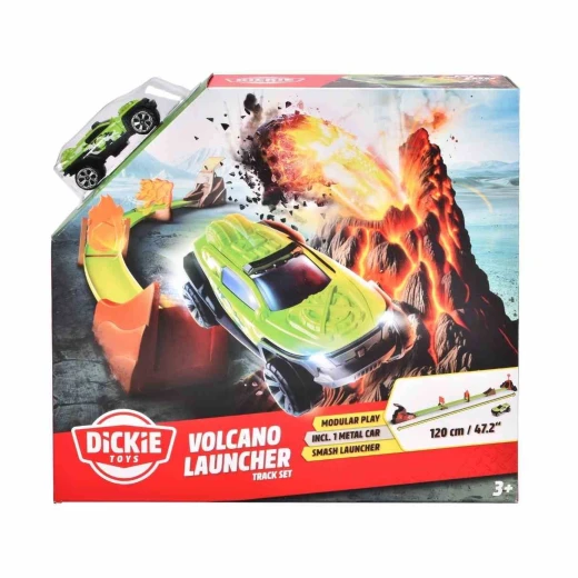 Dickie, Volcano Launcher Car Track 115 cm with Toy Car, Powerful Catapult, Flexible Tracks, Obstacles and Ramps, Volcano Eruption Effect with Falling Rocks, Adrenaline Racing Fun for Children Aged 3 Years and Older - Dickie - Image 3