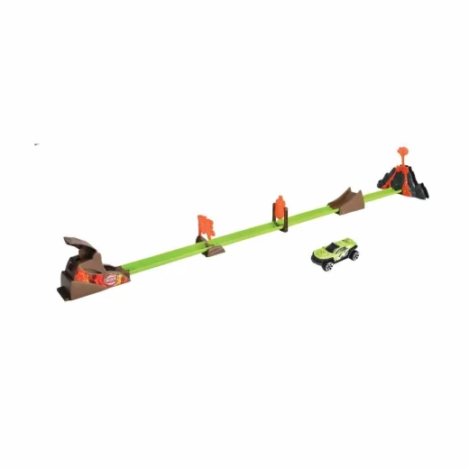 Dickie, Volcano Launcher Car Track 115 cm with Toy Car, Powerful Catapult, Flexible Tracks, Obstacles and Ramps, Volcano Eruption Effect with Falling Rocks, Adrenaline Racing Fun for Children Aged 3 Years and Older - Dickie - Image 4