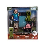 JADA, Minecraft Movie Metal Figures 4 Pack Die Cast Collectible Set 6.3cm Steve Wolf Creeper Malgosha Detailed Metal Toy for Display Play Gift for Fans and Collectors - JADA