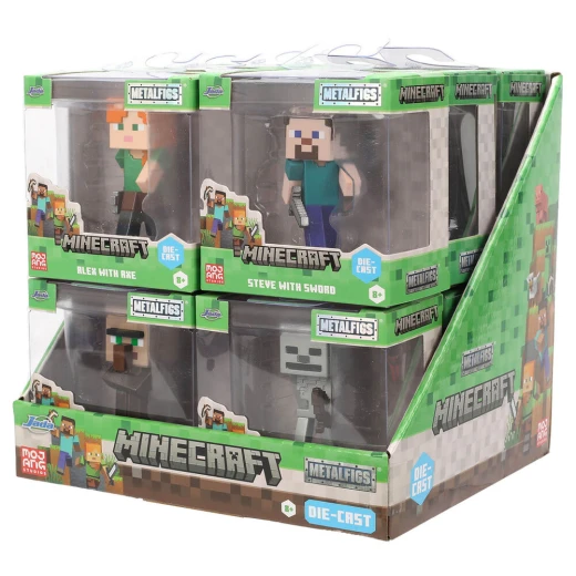 JADA, Minecraft Metalfigs Die Cast Collectible Figure 7cm Movie Game Characters Steve Alex Villager Skeleton Ages 6+ Kids Play Display Shelf Collectors Gift Authentic Durable 4 Types Metal Toy Minecraft Adventure Figures - JADA - Image 5