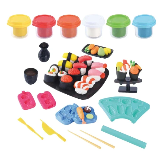 Playgo Sushi Bar Dough Set Creative Play Dough Kit for Kids Multi Color - PlayGo - Image 2