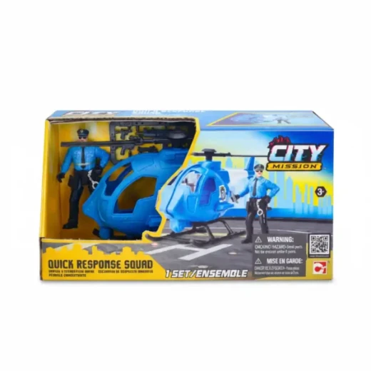 Chap Mei, City Mission Rapid Intervention Team Playset Firefighter ATV Police Helicopter Action Figure Rescue Toy Kids Adventure Set Assorted Ages 3+ - Chap Mei - Image 2