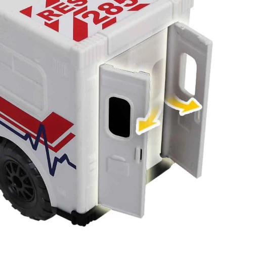 Chap Mei, Sound and Light City Vehicles Playset Random Shape Ambulance or Recycling Vehicle Set with Figures Emergency Rescue Role Play Toy for Kids 3+ with Lights and Siren Effects - Chap Mei - Image 8