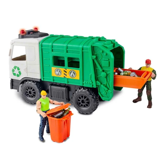 Chap Mei, Sound and Light City Vehicles Playset Random Shape Ambulance or Recycling Vehicle Set with Figures Emergency Rescue Role Play Toy for Kids 3+ with Lights and Siren Effects - Chap Mei - Image 5