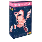 Dolls World, 3 Wheel Stroller 58 length × 31 width × 53 height cm - Dolls WorldMagic