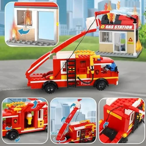 K Toys , Educational Fire Fighting Truck Building Blocks , 328 pcs - K Toys - Image 2