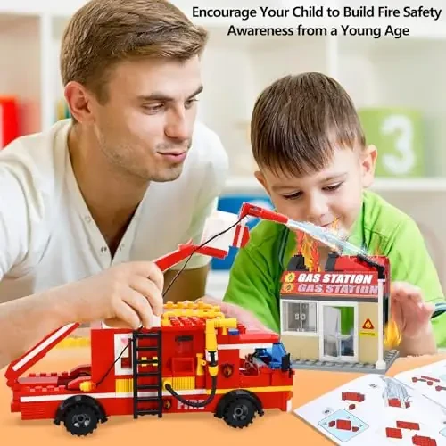 K Toys , Educational Fire Fighting Truck Building Blocks , 328 pcs - K Toys - Image 3