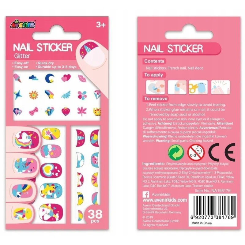 AVENIR - Nail Sticker Glitter - Unicorn - AVENIR