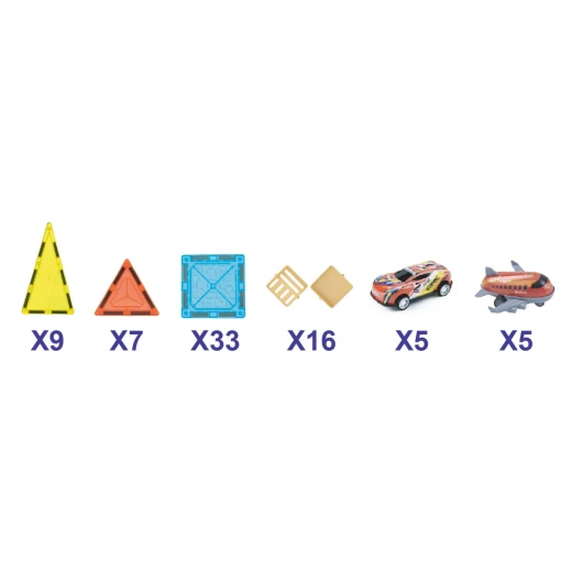 Magnetic Blocks Cars Park Building Set with 75 Pieces Creative Educational Construction Toy for Kids Age 3+ Imagination Motor Skills Hand-Eye Coordination 3D Shapes Geometric Modeling and Interactive Play - K Toys - Image 4