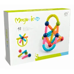 Magnetic Building Sticks Construction Set for Kids Creative Educational Learning Toy with Colorful Design Flexible Assembly and Strong Magnetic Connections 42 Pieces for Children Age 3+
