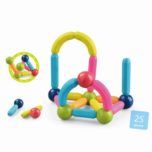 Magnetic Building Sticks and Balls Construction Set for Kids Creative Educational Learning Toy with Colorful Design Flexible 3D Assembly and Strong Magnetic Connections 25 Pieces for Children Age 3+ - K Toys - Image 2