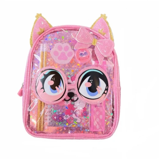 VEST, Holographic Backpack Stationery Combo Iridescent Design with Notebook Pencils Eraser Sharpener Scale Stylish Gift for School and Everyday Use VEST, Holographic Backpack Stationery Combo Iridescent Design with Notebook Pencils Eraser Sharpener Scale Stylish Gift for School and Everyday Use