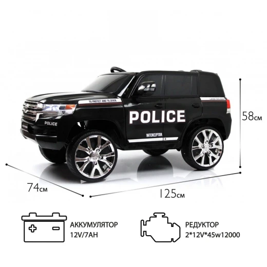RoyalBaby , Toyota Land Cruiser Kids Ride-On Car , Police black - RoyalBaby - Image 6