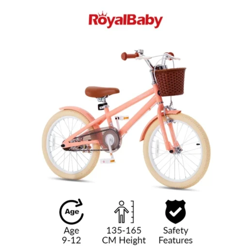 RoyalBaby Macaron Kids Vintage Bike 20'' Fresh , Pink - RoyalBaby - Image 4