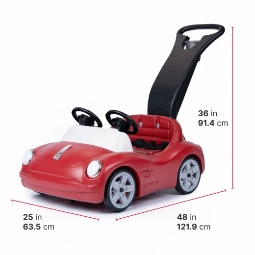 Step2, Side By Side Push Around Roadster Kids Double Rider Ride On Car Two Seats Steering Wheels Horn Seat Belts Whisper Wheels Parent Handle Foldable Storage Outdoor Indoor Stroller Alternative Age 1.5 Plus - Step2 - Image 2
